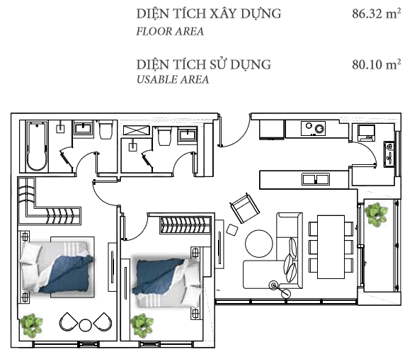 Bán Officetel 2PN Diamond Island DI1869 - Hình 1