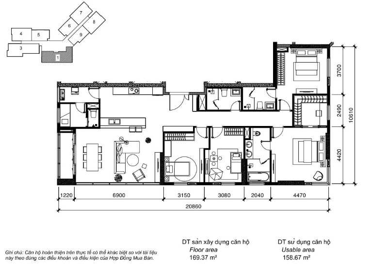 Cho Thuê Căn Hộ 4PN Diamond Island DI2384 - Hình 1