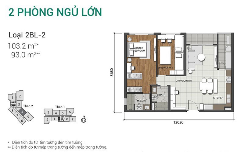 Cho Thuê Căn Hộ 2PN Estella Heights EH1061 - ảnh nhỏ 2